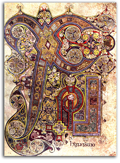 Image of page from the Book of Kells.