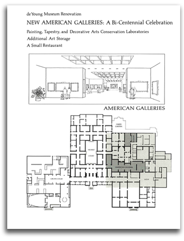 Brochure for De Young Museum floor plan and renovation circa 1976