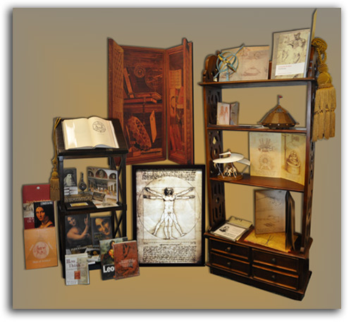 Image of Leonardo da Vinci display.