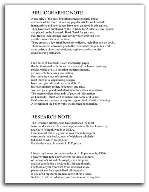 Image of 'Looking at Leonardo' booklet - page 17.