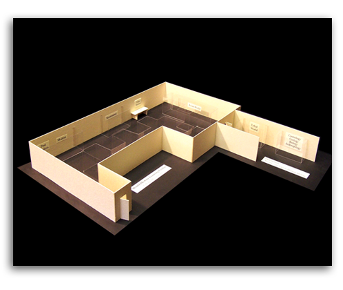 Image of museum model - exterior left.