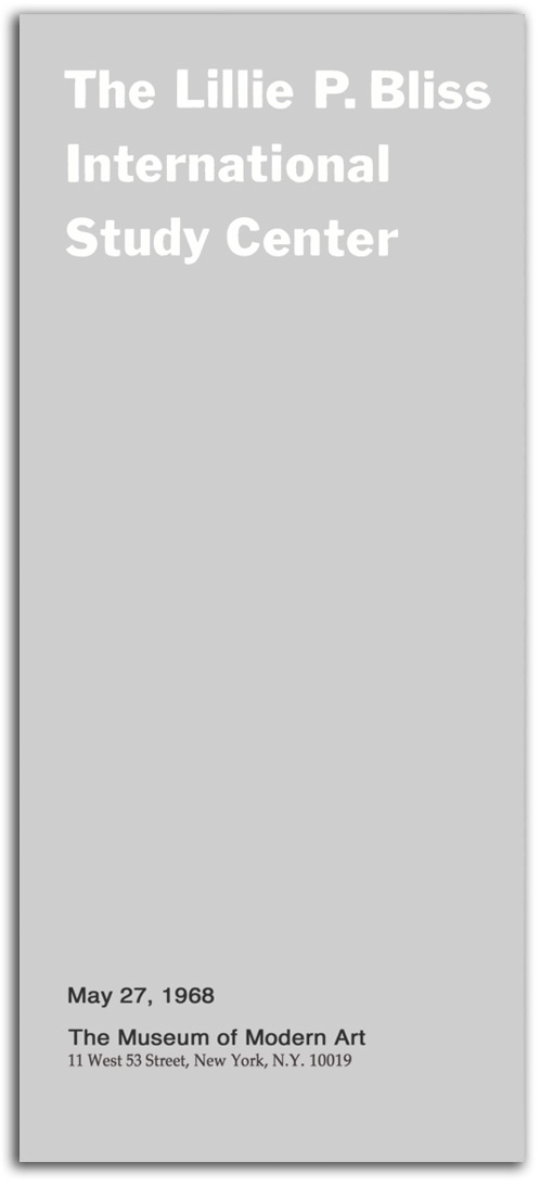 Image of MOMA brochure cover, 1968.